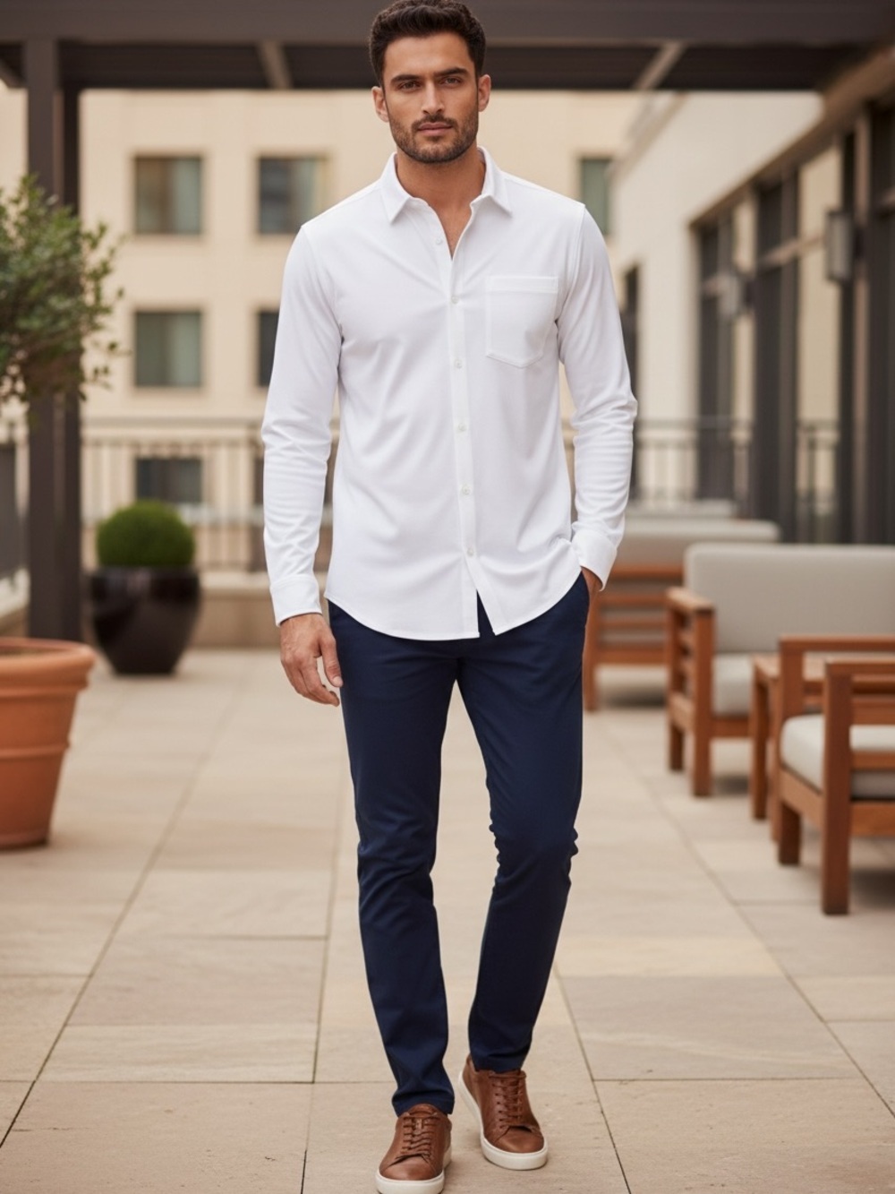 Lululemon Commission Oxford Shirt Men’s XL White Long Sleeve Button Down